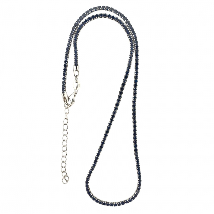 Colier Tennis Argint și Cristale Zirconiu Albastru – Lungime Reglabilă 45 cm [5]