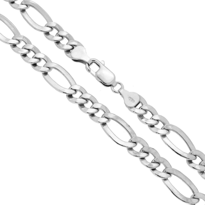 Lanț Argint 925 Bărbați Figaro 5 mm, Rodiat - Lungime 60 cm [3]
