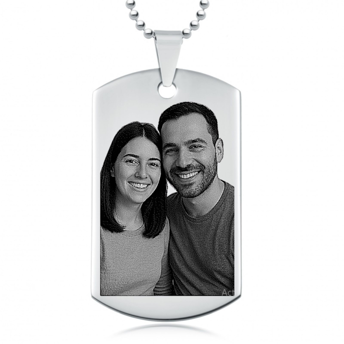 Lant barbati army personalizat, inox [5]