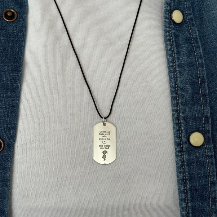 Pandantiv Personalizat, Plăcuță Army 32mm, Argint 925 - Cadou pentru Tata [3]