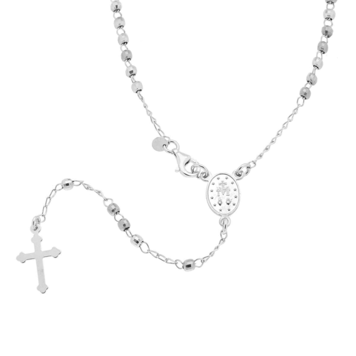 Rozariu Damă din Argint 925, Biluțe Fațetate 3 mm, 45 cm [2]