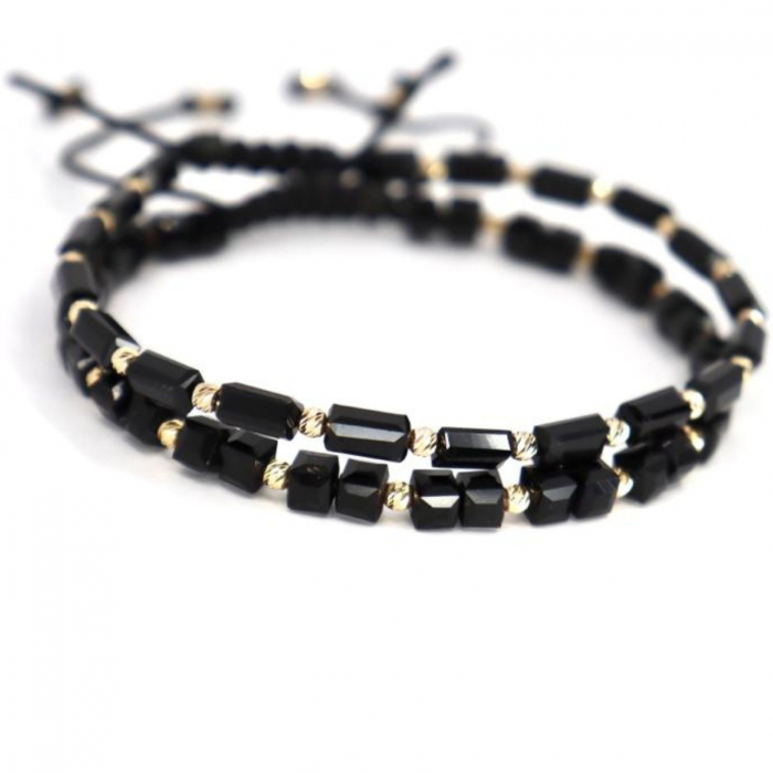 Set brățări cu biluțe de  Aur 14K, Cristale Sticlă și  șnur reglabil [3]