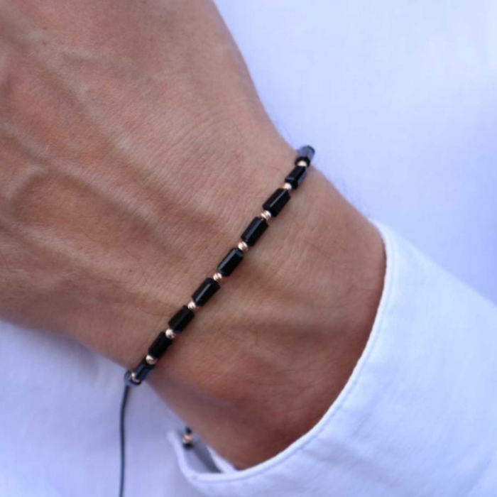 Set Brățări cu Biluțe de Aur 14K, Șnur Reglabil și Cristale Sticlă [4]