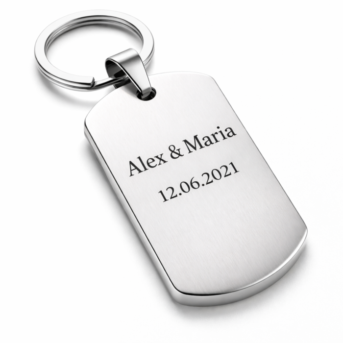 Set 2 Brelocuri Personalizate cu Poză și Text – Inox, Gravură Laser, Cadou Cuplu / Familie [3]