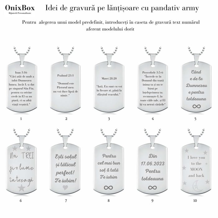 Set Lanț Army și Brățară cu Plăcuță pentru Bărbați, Personalizate Foto și Text, din Oțel Inoxidabil [7]