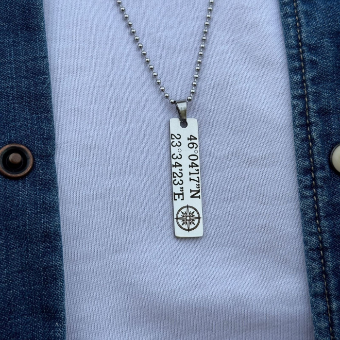 Set Lanț și Brățară cu Plăcuță pentru Bărbați, Personalizate Text, din Oțel Inoxidabil [4]