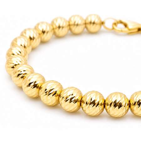 Brățară Argint cu Bile 4mm Placate Aur 18K, Reglabilă, Unisex – Elegantă & Cadou Premium [4]