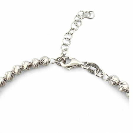 Brățară Argint cu Bile 4mm și Lanț de Extensie, Reglabilă, Unisex [4]