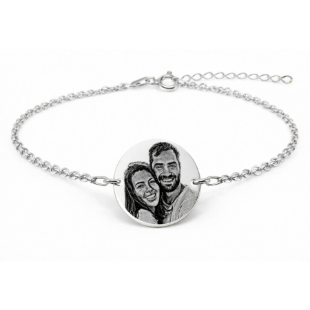 Bratari personalizate cu poza - Bratara argint personalizata - Banut gravat cu poza, bratara lant