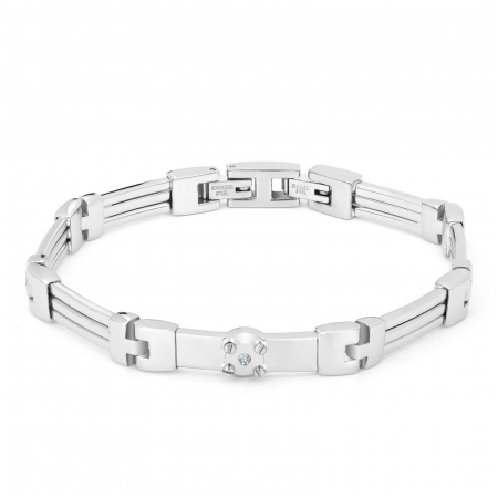 Bratari cu diamante - Brățară Bărbați cu Diamant Natural 0.022ct, din Oțel Inoxidabil