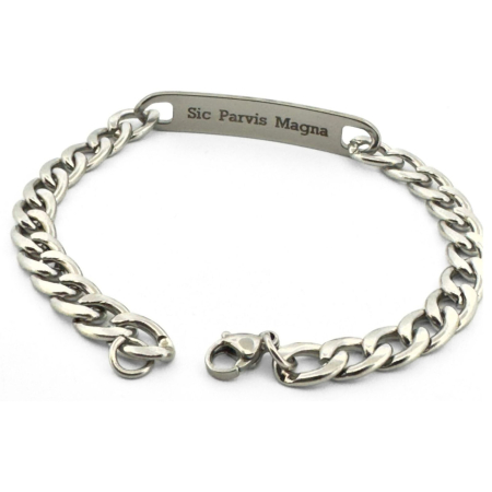 Brățară Bărbați Personalizată Gravură Text – Plăcuță Inox 40x8 mm, Lungime 25 cm, Reglabilă [15]