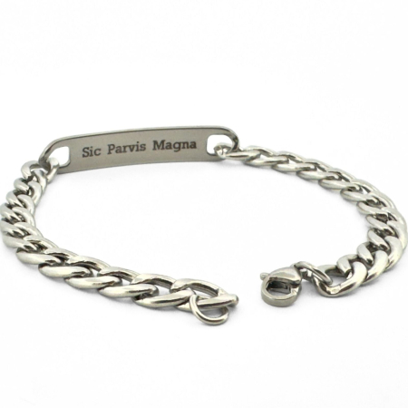 Brățară Bărbați Personalizată Gravură Text – Plăcuță Inox 40x8 mm, Lungime 25 cm, Reglabilă [14]