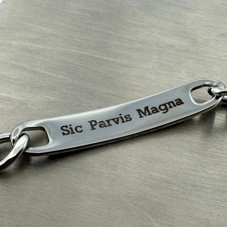 Brățară Bărbați Personalizată Gravură Text – Plăcuță Inox 40x8 mm, Lungime 25 cm, Reglabilă [17]