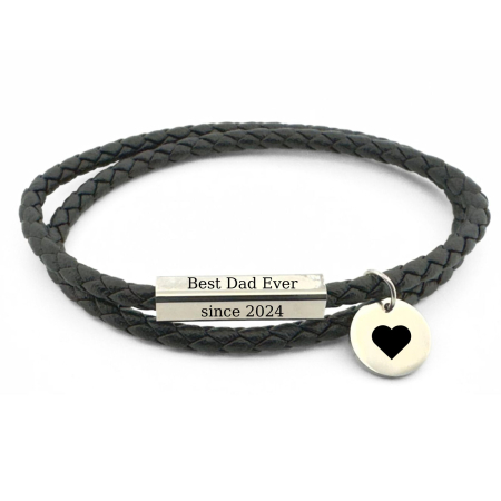 Bratari piele barbati - Brățară Bărbați Personalizată cu Bănuț 12mm și Închidere Magnetică – Piele Naturală, Inox Premium