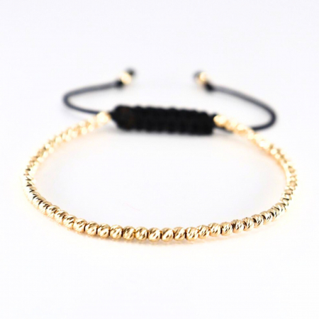 Brățară cu Bile de Aur 14K 2.5 mm pentru Damă, Șnur Reglabil [2]