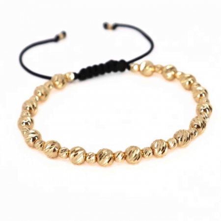 Brățară cu biluțe de aur 14K și șnur reglabil [2]