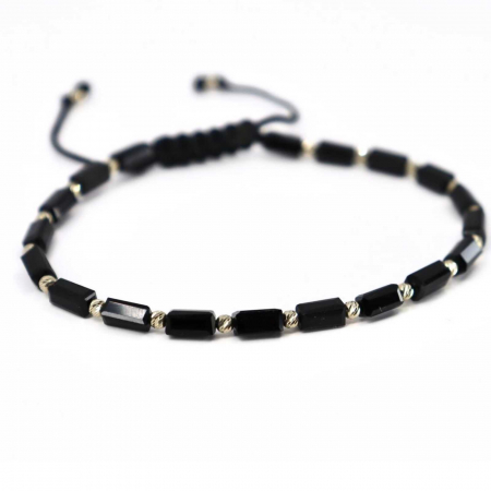 Brățară cu Biluțe de Aur Alb 14K, Cristale și Șnur Reglabil [3]