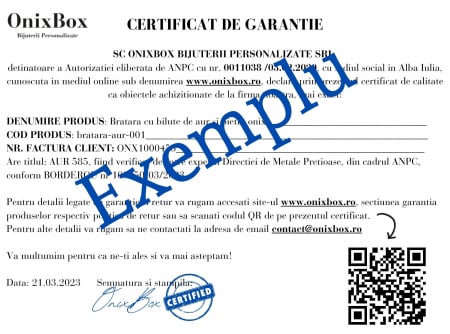 Brățară cu bile de aur 14K, Onix negru fațetat 6 mm, șnur reglabil [6]