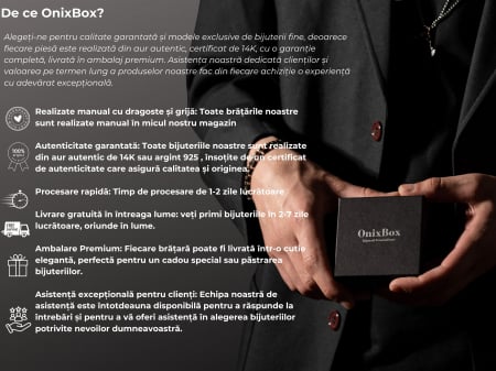 Brățară Bărbați cu Bile de Aur 585 14K, Șnur Reglabil și Hematit Gri Pătrat [4]