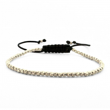 Bratari argint cu pietre - Brățară cu Șnur și Biluțe din Argint 925 de 2.5 mm, pentru Damă