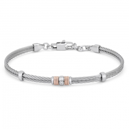 Bratari cu diamante - Brățară din Oțel cu Diamant de 0.015ct, pentru Bărbați