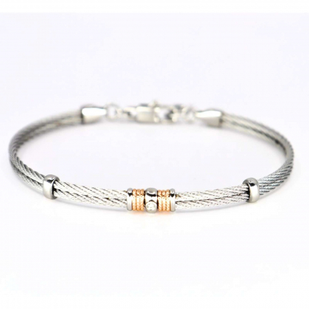 Brățară din Oțel cu Diamant de 0.015ct, pentru Bărbați [5]
