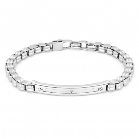 Bratari cu diamante - Brățară din Oțel Inoxidabil cu Diamant de 0.015ct pentru Bărbați