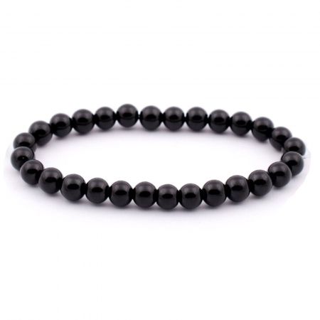 Cadouri pentru Ea - Brățară Elastică cu Pietre Onix Lucios 6mm, Unisex