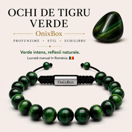 Brățară Ochi de Tigru Verde pentru Bărbați – Forță, Protecție și Echilibru [4]