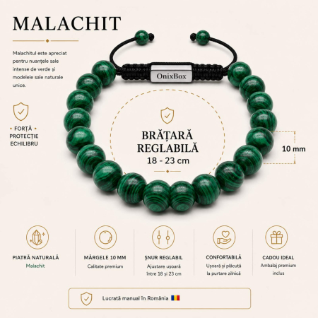 Brățară Malachit pentru Bărbați – Intensitate, Stil și Echilibru [4]