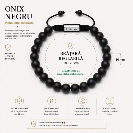 Brățară Onix Negru Mat pentru Bărbați – Forță & Protecție [3]