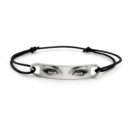 Bratari otel inoxidabil - Brățară Personalizată cu Ochii Iubitei – Șnur Reglabil Simplu, Inox, Cadou pentru El