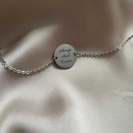 Brățară Personalizată cu Poză și Text, pentru Damă - Bănuț 20mm, Lanț Reglabil, Inox Premium [2]