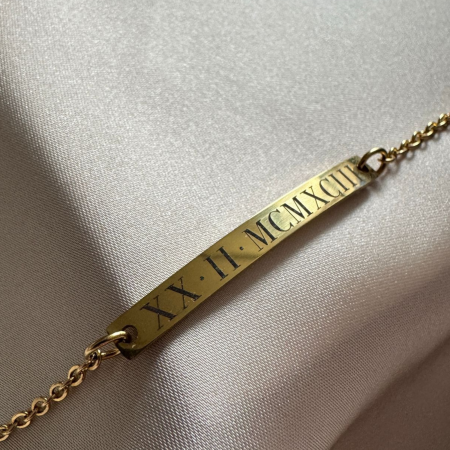 Brățară Personalizată pentru Damă - Plăcuță 40mm, Lanț Reglabil, Inox Premium Auriu [2]