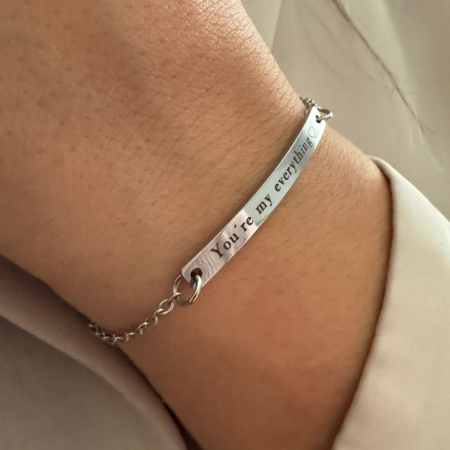 Brățară Personalizată pentru Damă - Plăcuță 40mm, Lanț Reglabil, Inox Premium Auriu [8]
