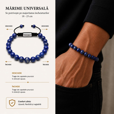 Brățară Lapis Lazuli pentru Bărbați – Claritate, Profunzime și Eleganță [3]