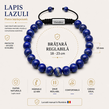 Brățară Lapis Lazuli pentru Bărbați – Claritate, Profunzime și Eleganță [4]
