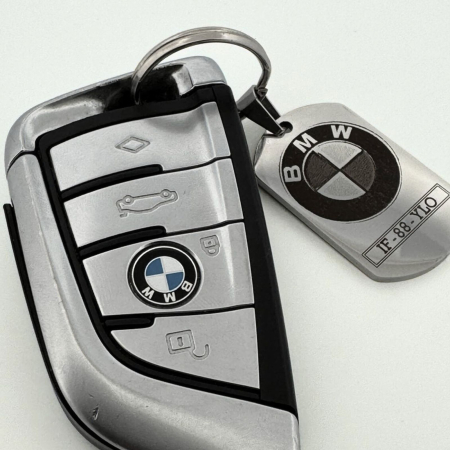 Breloc Cheie Auto Personalizat cu Număr de Înmatriculare și Text – Plăcuță Inox 40x23 [7]