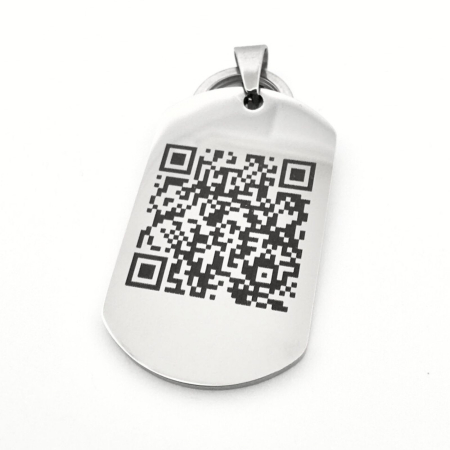 Breloc Personalizat Cod QR - Plăcuță Inox 40x23 mm, Gravură Laser [5]