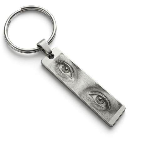 Brelocuri - Breloc Personalizat cu Fotografia Ochilor și Text – Cadou Emoțional Unic