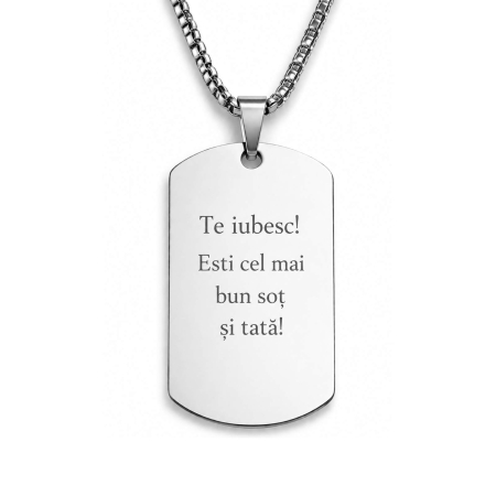Cadouri pentru Tata - Lanț Personalizat cu Poză și Mesaj pentru Tată – Medalion din Inox, Cadou Emoțional