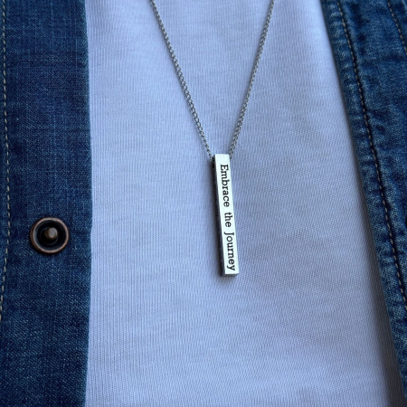 Lanturi Personalizate - Colier Bărbați cu Pandantiv 3D Personalizat Text, Inox Premium, Gravură Laser cu Garanție pe Viață