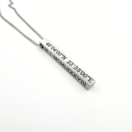 Lanturi Personalizate - Colier Bărbați cu Pandantiv 3D Personalizat Text, Inox Premium, Gravură Laser cu Garanție pe Viață
