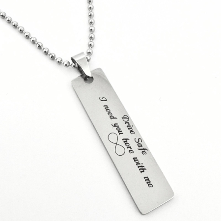 Colier Bărbați cu Plăcuță Personalizată Text, Inox Premium, Gravură Laser cu Garanție pe Viață [3]