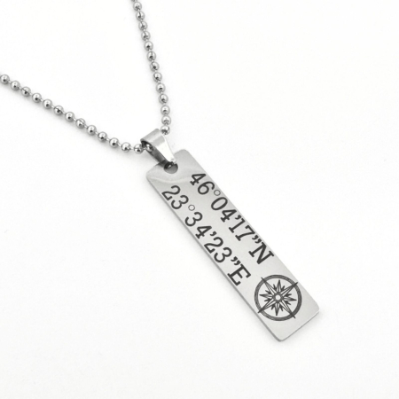 Colier Bărbați cu Plăcuță Personalizată Text, Inox Premium, Gravură Laser cu Garanție pe Viață [5]