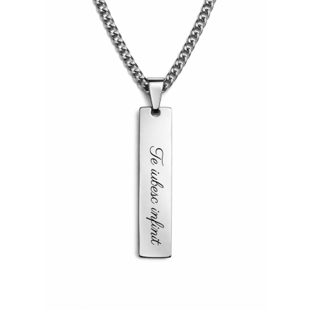 Lantisoare inox - Colier Bărbați Personalizat cu Text – Lănțișor Cuban 3mm, Oțel Inoxidabil