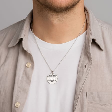 LANTISOARE - Colier Personalizat cu Citat Motivațional, Unisex – Oțel Inoxidabil, Gravură Laser