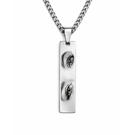 Lantisoare inox - Colier Personalizat cu Fotografia Ochilor – Lănțișor Inox,  Gravură Foto & text