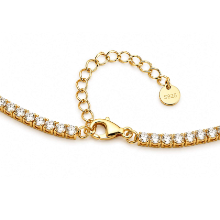 Colier Tennis din Argint 925 Placat cu Aur 18K, Zirconiu Alb [7]