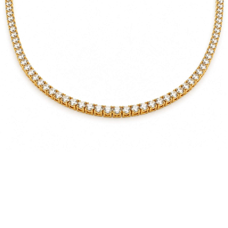 Colier Tennis din Argint 925 Placat cu Aur 18K, Zirconiu Alb [6]